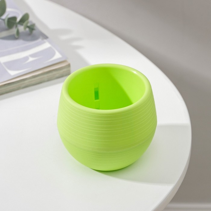 Горшок для цветов с поддоном &laquo;Япония&raquo;, 125 мл, d=8 см, h=6,5 см, цвет фисташковый