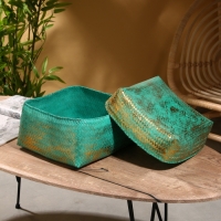 Корзинка плетеная "Голден мини" 30х30х20 см, голубой