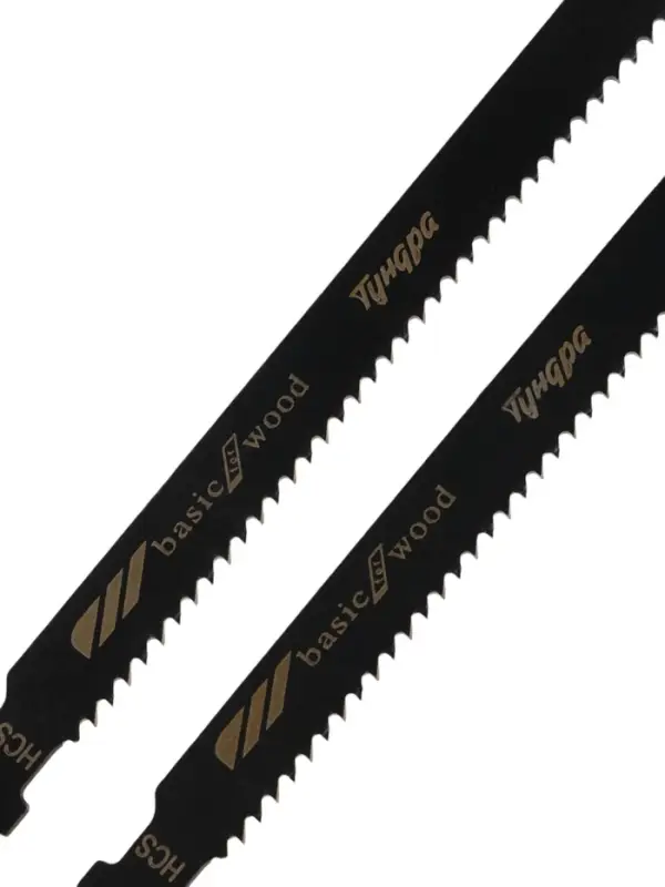 Пилки для лобзиков ТУНДРА, по дереву, фигурный рез, HCS, 75/100&times;2.5 мм, 2 шт.