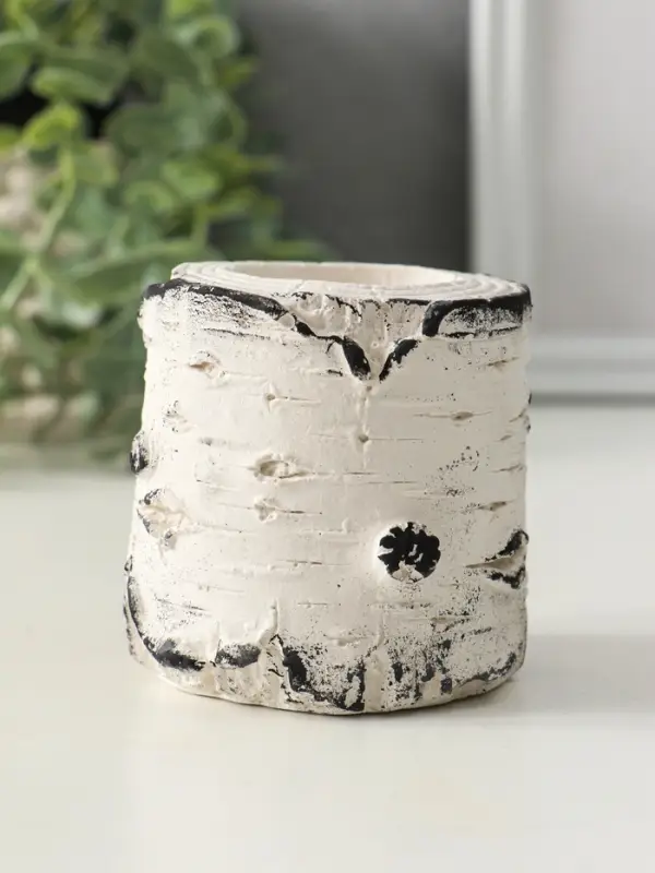 Подсвечник "Березка" размер 7х7 см, гипс, с декором