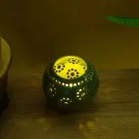 Аромалампа &laquo;Шар&raquo;, 9&times;9&times;8 см, керамика, салатовая