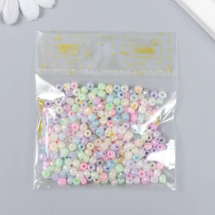 Бисер стекло 6/0 &laquo;Перламутр. Меланж. Зефирные цвета&raquo;, 30 г