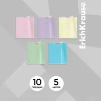 Тетрадь 12 листов, ErichKrause &laquo;Классика CoverPrо&raquo;, в клетку, пластиковая обложка, блок офсет, 100% белизна, МИКС