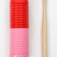 Музыкальный инструмент Гуиро Music Life трещотка, 14 х 4,5 см, розовый с красным