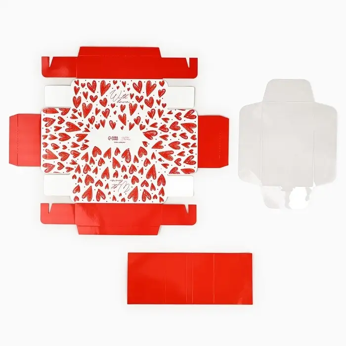 Коробка складная с пластиковой крышкой &laquo;С любовью&raquo;, 16.5 х 11 х 4 см