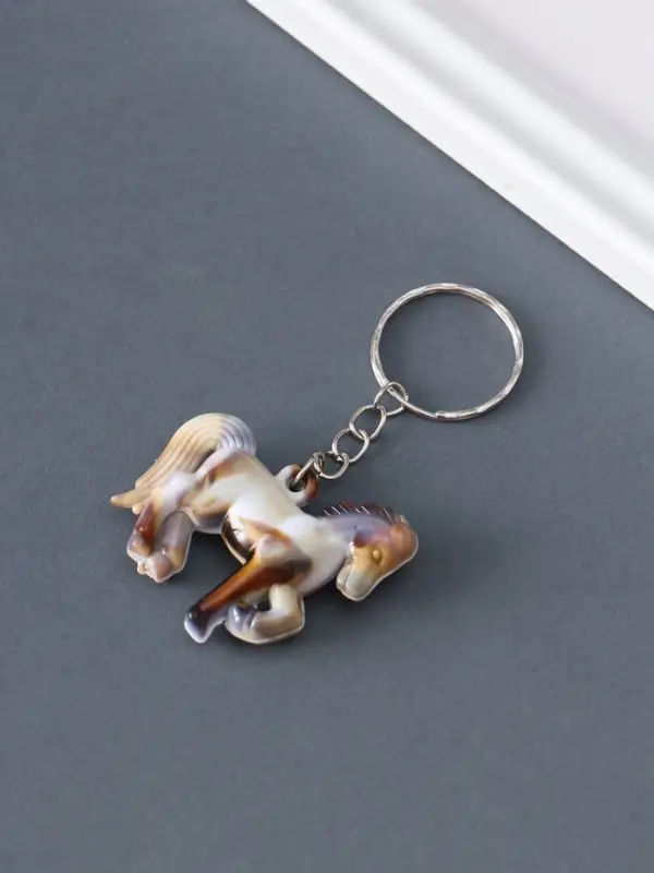 Брелок пластик под мрамор "Лошадка" 3,7х4х1 см