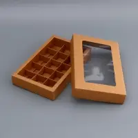 Коробка для 15 конфет, крафт, 13.7&times;22&times;3.5 см