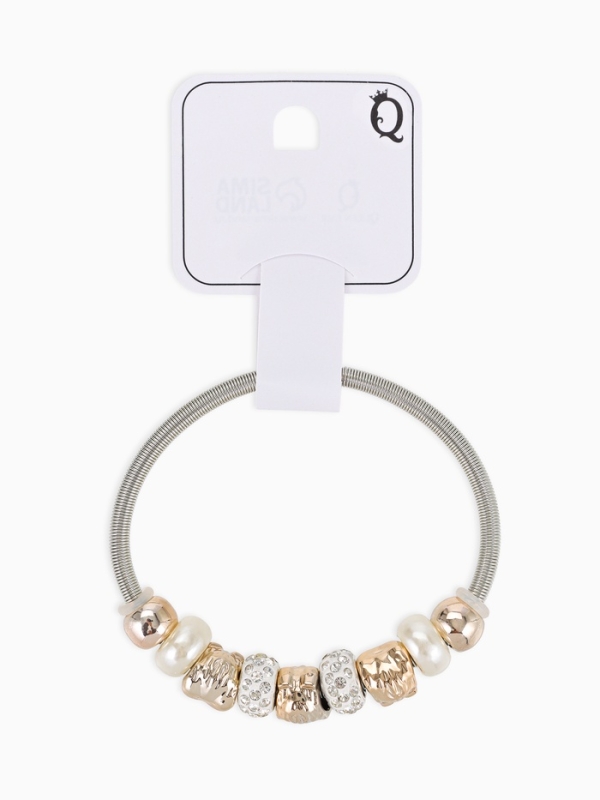 Браслет жемчуг &laquo;Марджери&raquo; сова, цвет белый в серебре, d=6,5 см