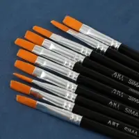 Кисть для рисования Синтетика Плоская №10 (ширина обоймы 7 мм; длина ворса 11 мм)