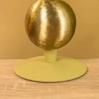 Подсвечник на 1 свечу текстурный "Олива" с 1 сферой 7,5х7,5х11,5 см