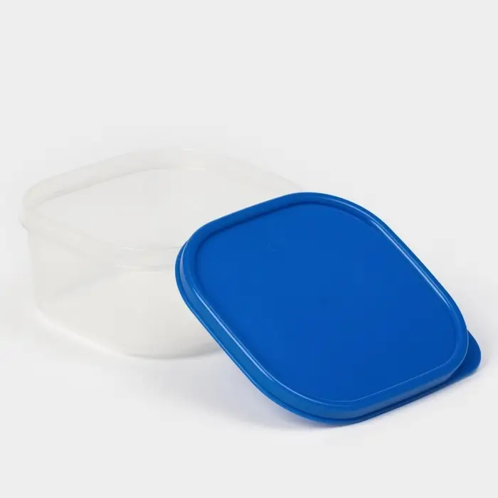 Контейнер квадратный Доляна, пищевой, 400 мл, цвет синий