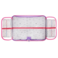 Пенал 1 секция, 130 х 210 х 40 мм, 2 откидные планки, тканевый, Calligrata TOP, Content "Котики пушистики"