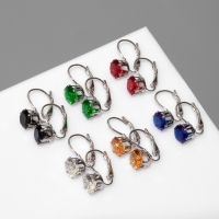 Серьги со стразами &laquo;Конфетти&raquo; каникулы круг, цвет МИКС в серебре