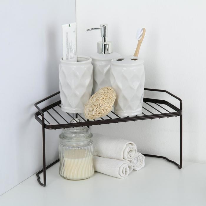 Полка универсальная угловая Доляна, 31&times;24,5&times;16 см, цвет коричневый