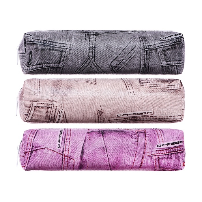 Пенал школьный &laquo;Джинс&raquo;, на молнии, МИКС