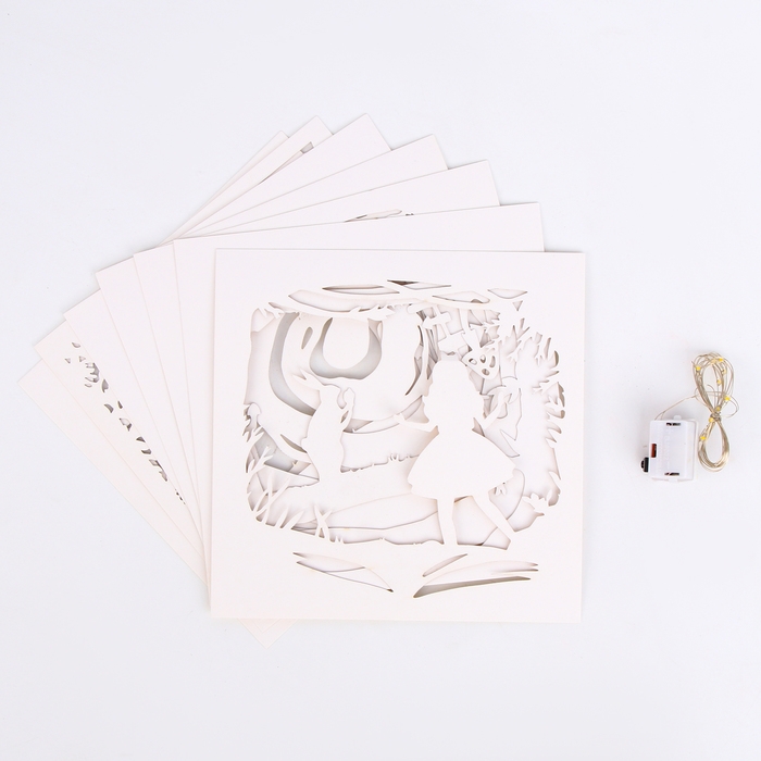 Набор для творчества &laquo;Создай ночник. Страна чудес&raquo;, с рамкой, сборный, многослойный, 6+