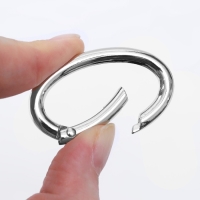 Овал-карабин, 4,8 &times; 2,9 см / 38 &times; 5 мм, 5 шт, цвет серебряный