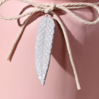 Ваза керамика настольная "Домашняя" бантик с листочком, 9х10х20 см, микс