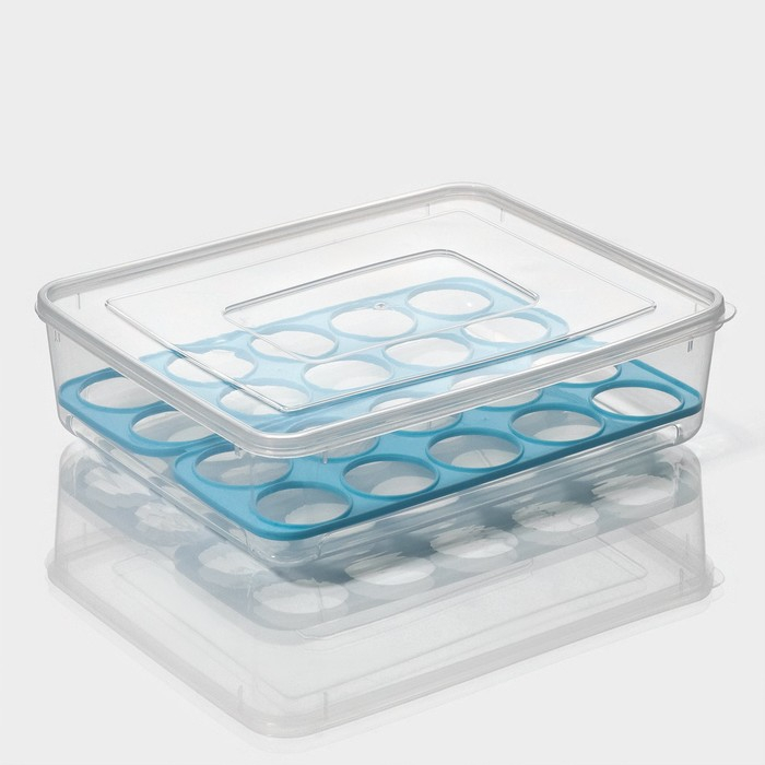 Контейнер для хранения яиц Доляна, 20 ячеек, 27,5&times;22&times;7 см, цвет МИКС