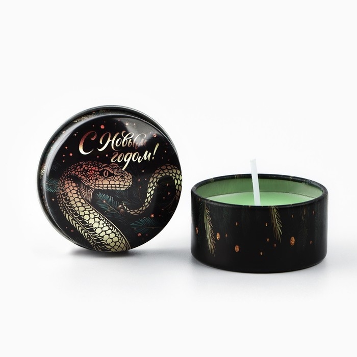 Свеча новогодняя в железной банке &laquo;Новый год: Новогодняя&laquo;Новый год: аромат еловые ветки, 4.8 см