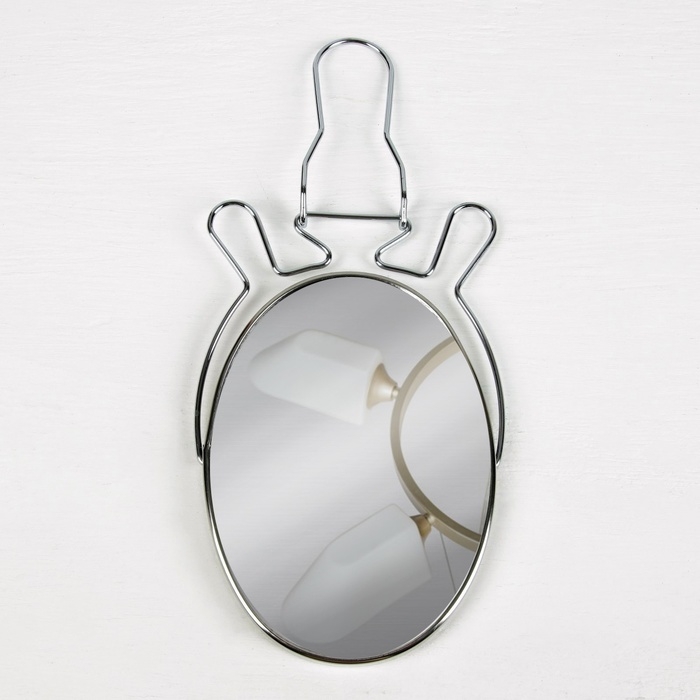 Зеркало настольное - подвесное &laquo;Овал&raquo;, двустороннее, с увеличением, зеркальная поверхность 11,5 &times; 15,5 см, цвет серебряный