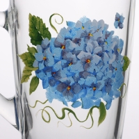 Кружка стеклянная &laquo;Гортензия&raquo;, 300 мл