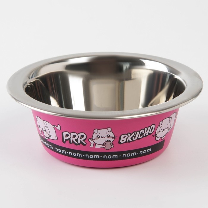 Миска для кошек и собак из нержавеющей стали &laquo;Вкусно&raquo;, 240 мл, 11 х 4 см