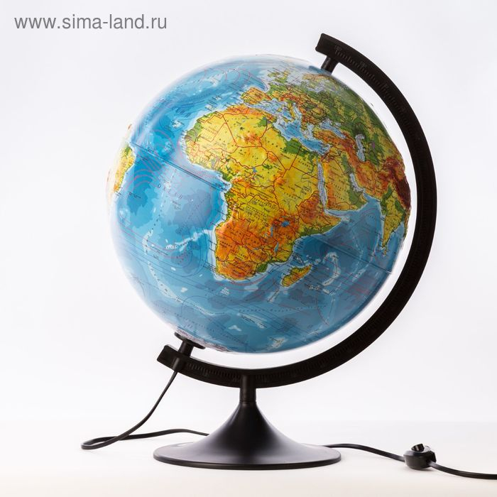 Глoбус физико-политический рельефный &laquo;Классик&raquo;, диаметр 320 мм, с подсветкой