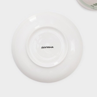 Сервиз фарфоровый чайный Доляна &laquo;Эвкалипт&raquo;, 12 предметов: 6 чашек 280 мл, 6 блюдец d=15 см