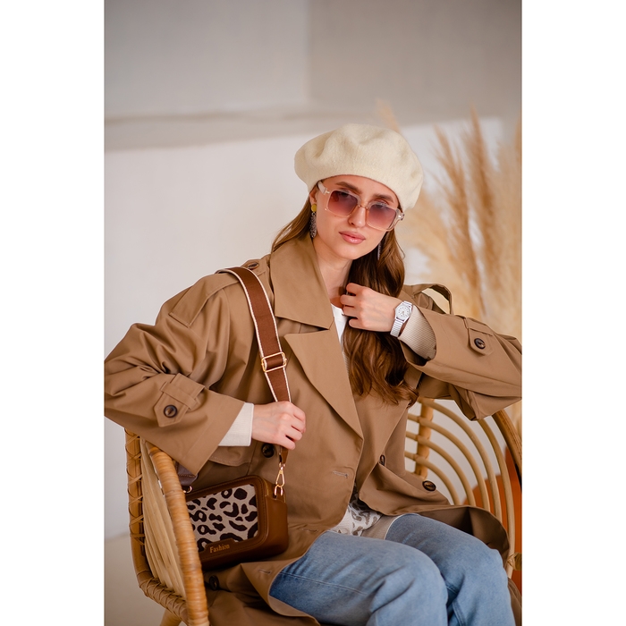 Сумка кросс-боди на молнии, цвет коричневый