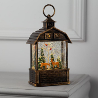 Светодиодная фигура &laquo;Олени в лесу&raquo; 14 &times; 24 &times; 8 см, пластик, батарейки ААх3 (не в комплекте), USB, свечение тёплое белое