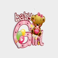 Декоративное украшение (подвеска) "Baby Girl" 30х25 см, цв. розовый