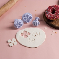 Набор плунжеров кондитерских Доляна &laquo;Клевер&raquo;, 3 шт, d=4,8/3,7/2,7 см