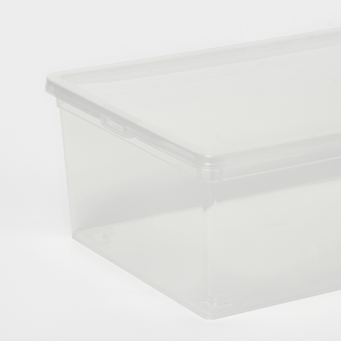 Ящик для хранения с крышкой, 10 л, 37&times;24&times;14 см, цвет прозрачный