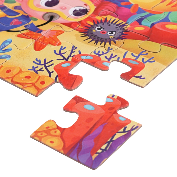 Пазлы 4 в 1 &laquo;Исследователи океана&raquo;, 25, 36, 49, 64 элемента