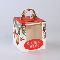 Коробка новогодняя складная &laquo;Яркие шары&raquo; 14 х 16 х 14 см, Новый год