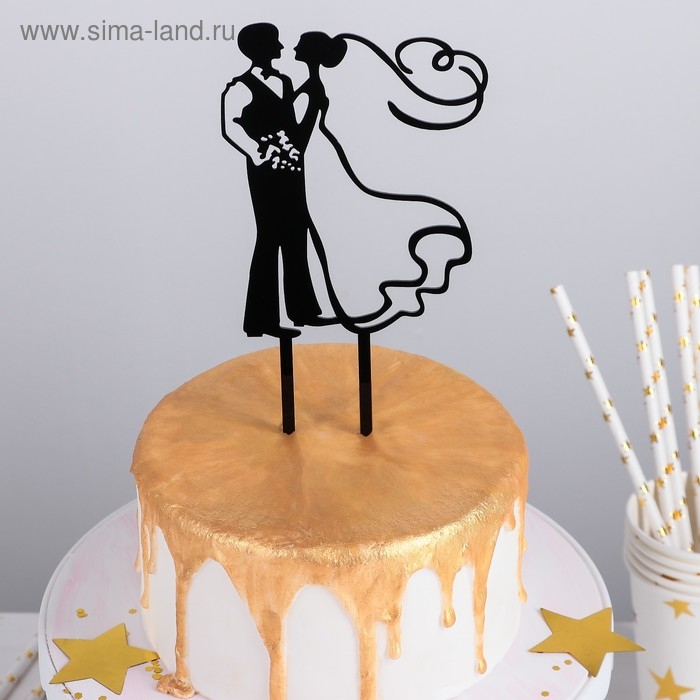 Топпер для торта, 10&times;17,5 см, цвет чёрный