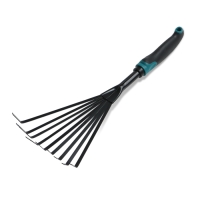Грабли малые, веерные, пластинчатые, 9 зубцов, длина 40 см, эргономичная прорезиненная ручка, Greengo