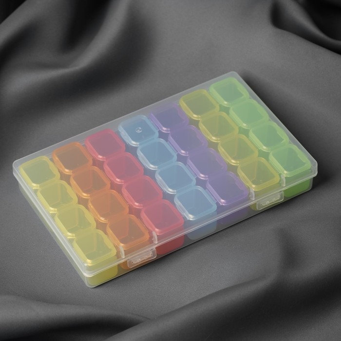 Органайзер для рукоделия, 7 органайзеров по 4 отделения, 17,5 &times; 10,5 &times; 2,5 см, цвет МИКС