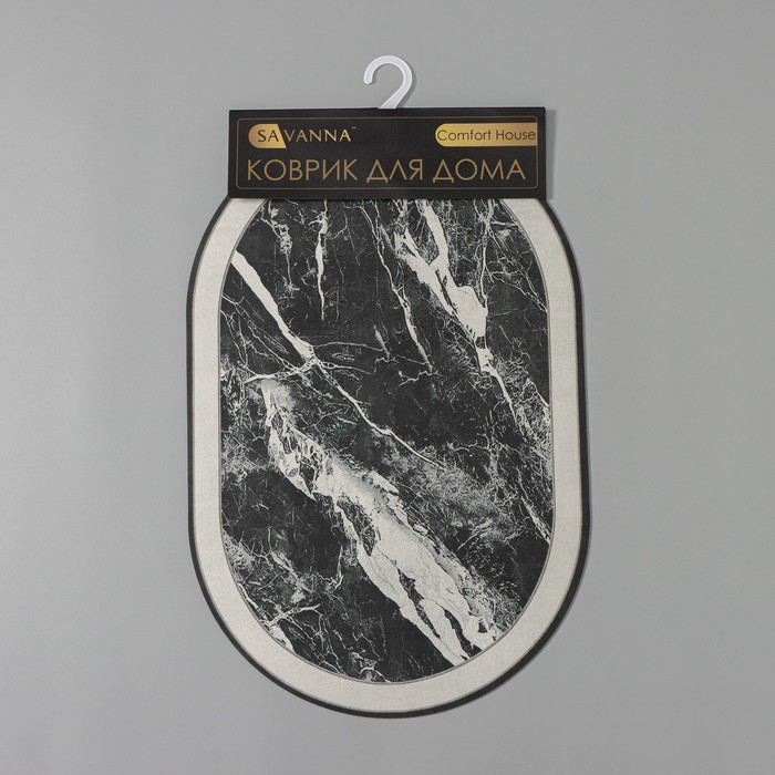Коврик SAVANNA &laquo;Мрамор&raquo;, 38&times;58 см, цвет чёрный