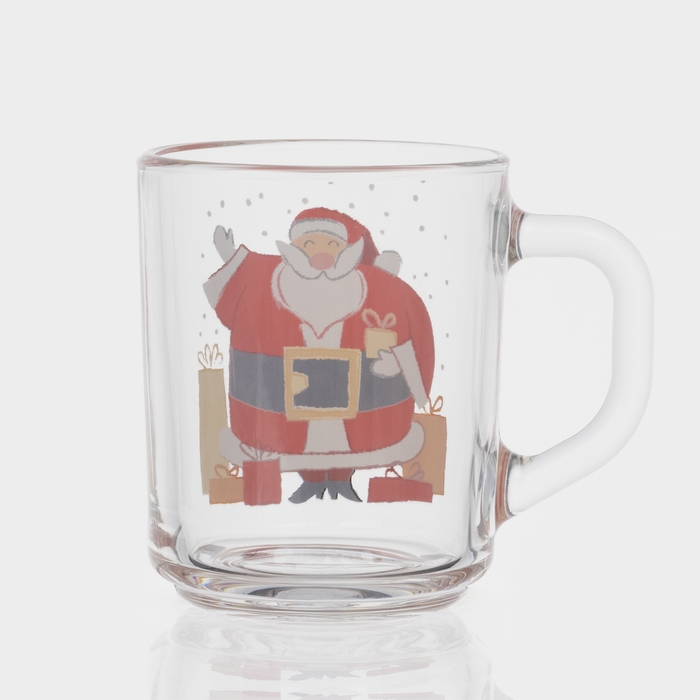 Кружка стеклянная чайная &laquo;С Новым Годом&raquo;, 200 мл, МИКС