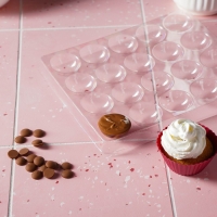 Форма для шоколада и конфет &laquo;Полусфера&raquo;, 23,6&times;18,8 см, 20 ячеек 4&times;4&times;1,8 см, цвет прозрачный