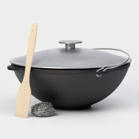 Казан чугунный Wild Kitchen &laquo;Туризм&raquo;, 8 л, d=36 см, лопатка и губка в комплекте