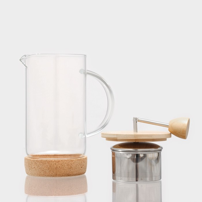 Чайник заварочный стеклянный на подставке SL Home &laquo;Риальто&raquo;, 600 мл, цвет прозрачный