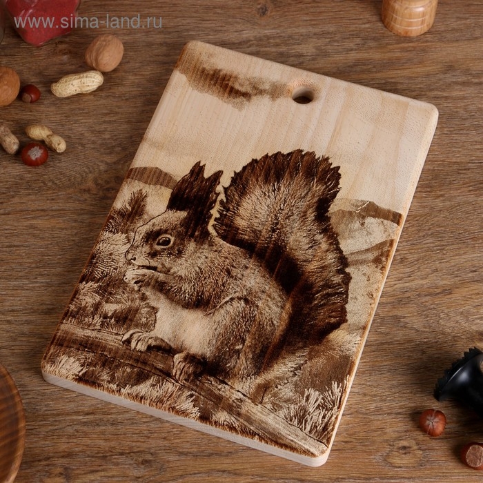 Доска из массива кедра &laquo;Белка&raquo;, большая, прямоугольная, 23 &times; 35 см