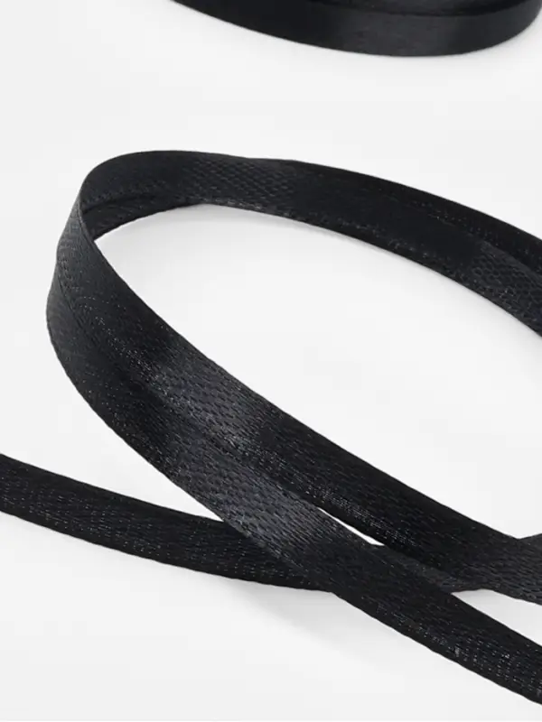 Лента атласная, 6 мм &times; 23 &plusmn; 1 м, цвет чёрный №39