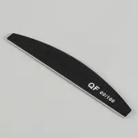 Пилка для ногтей, лодочка, 80/100 грит, 18 см, фасовка 20 шт., чёрная
