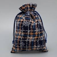 Мешочек подарочный холща &laquo;Новогодняя пора&raquo;, снежинки, 16 х 24 см +/- 1.5 см, Новый год