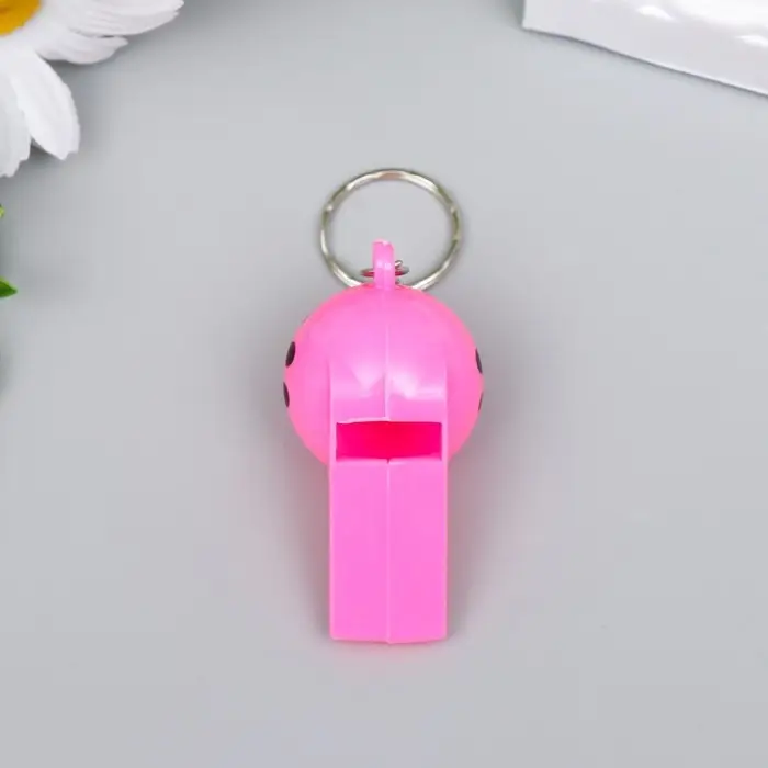 Свисток пластик на кольце "Смайл", МИКС