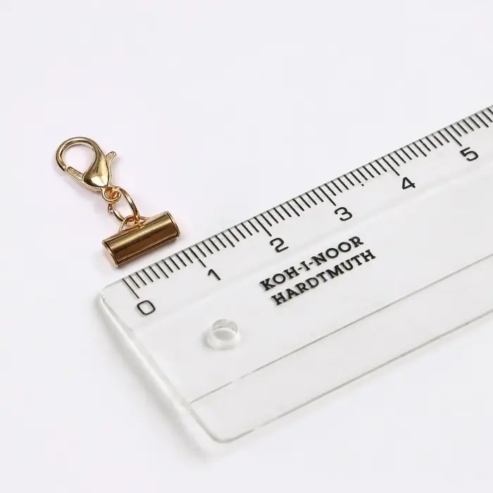 Концевик для браслета из бисера (пара) QF, 10 мм, металл, с цепочкой удлинителем, цвет золото